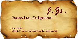 Janovits Zsigmond névjegykártya